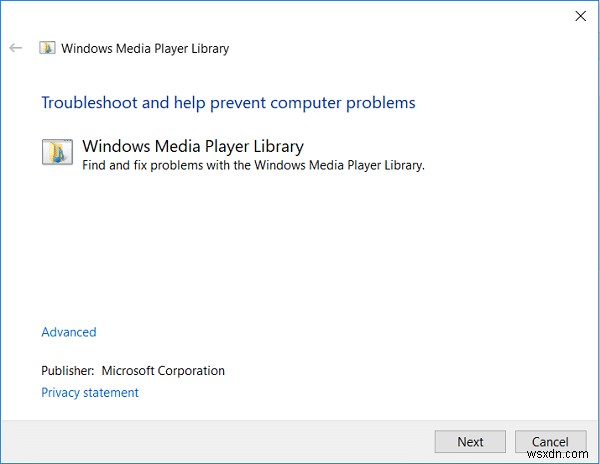 Windows Media Player 미디어 라이브러리 손상 오류 수정