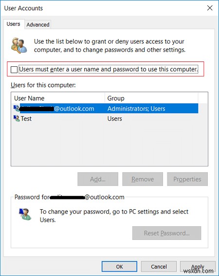 Windows 10에서 사용자 계정에 자동으로 로그인 