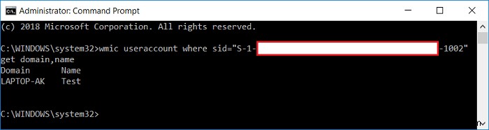 Windows 10에서 사용자의 보안 식별자(SID) 찾기
