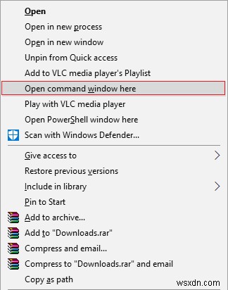 여기에 Windows 10 상황에 맞는 메뉴에서 관리자로 명령 창 열기 추가 