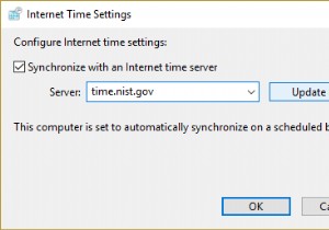 인터넷 시간 서버와 Windows 10 시계 동기화 