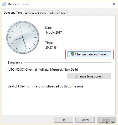 인터넷 시간 서버와 Windows 10 시계 동기화 