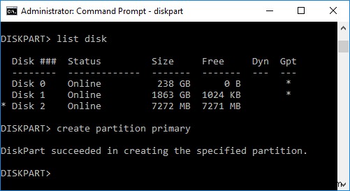 Windows 10에서 Diskpart Clean 명령을 사용하여 디스크 정리 
