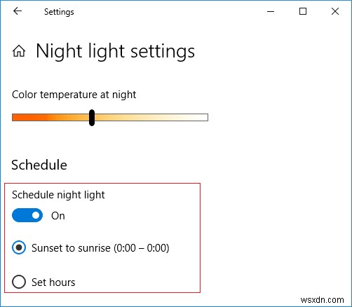 Windows 10에서 야간 조명 활성화 또는 비활성화 