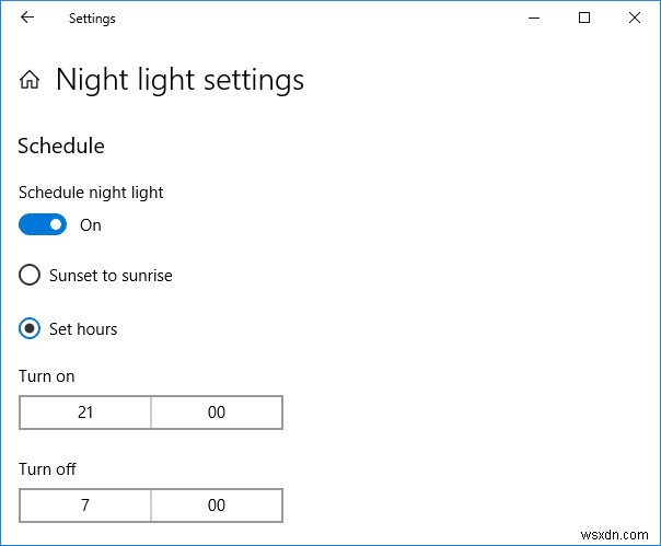 Windows 10에서 야간 조명 활성화 또는 비활성화 