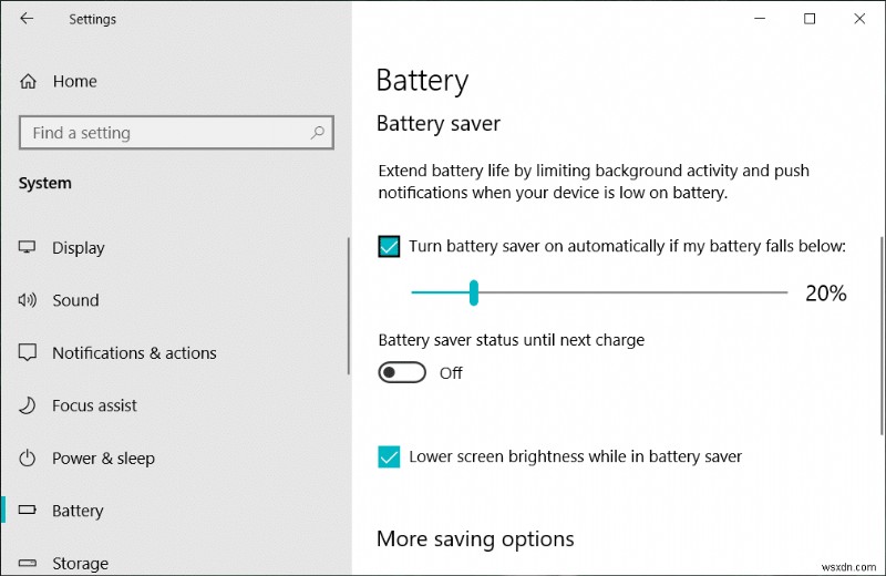 Windows 10에서 배터리 세이버를 활성화 또는 비활성화하는 방법 