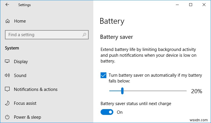Windows 10에서 배터리 세이버를 활성화 또는 비활성화하는 방법 