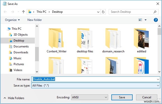 Windows 10에서 폴더의 자동 정렬 비활성화 