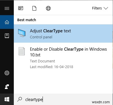 Windows 10에서 ClearType 활성화 또는 비활성화 