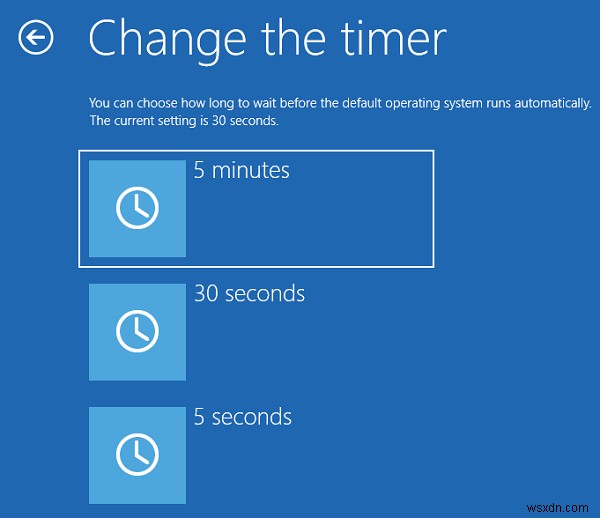 Windows 10 시작 시 운영 체제 목록을 표시하는 시간 변경 