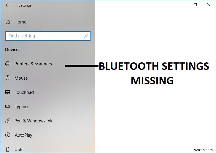 Windows 10 설정에서 누락된 블루투스 수정 