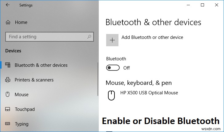 Windows 10에서 블루투스 활성화 또는 비활성화 