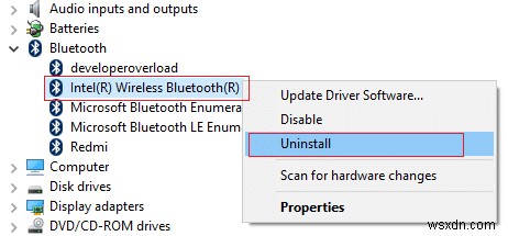 Windows 10 설정에서 누락된 블루투스 수정 