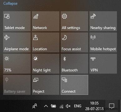 Windows 10에서 Miracast를 사용하여 무선 디스플레이에 연결 