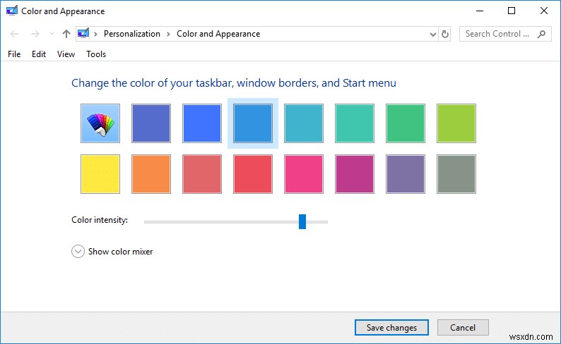 Windows 10에서 색상 및 모양에 쉽게 액세스 