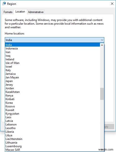 Windows 10에서 국가 또는 지역을 변경하는 방법