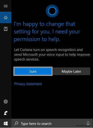 Windows 10 잠금 화면에서 Cortana 활성화 또는 비활성화