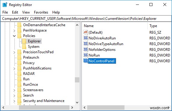제어판 및 Windows 10 설정 앱 활성화 또는 비활성화 