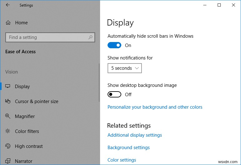 Windows 10에서 바탕 화면 배경 이미지 비활성화 