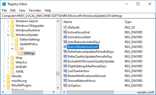 Windows 10에서 기능 및 품질 업데이트 연기 