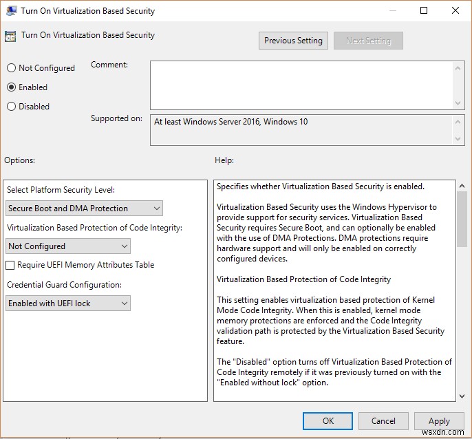 Windows 10에서 Credential Guard 활성화 또는 비활성화 