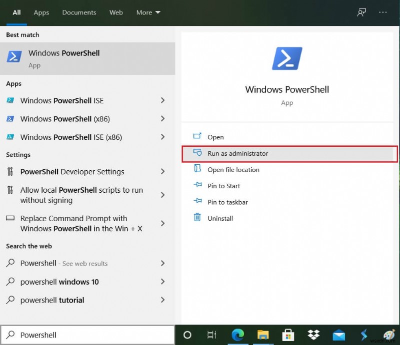 Windows 10에서 Elevated Windows PowerShell을 여는 7가지 방법