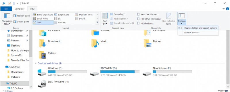 Windows 10에서 드라이브 문자를 제거하거나 숨기는 방법 