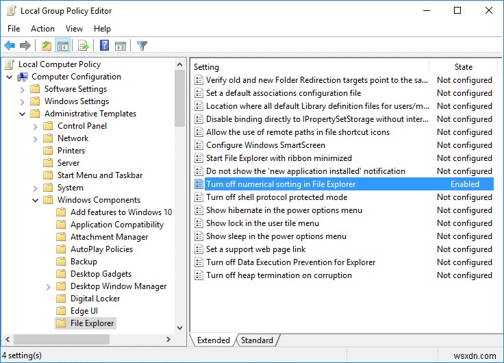 Windows 10의 파일 탐색기에서 숫자 정렬 활성화 또는 비활성화 