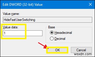 Windows 10에서 빠른 사용자 전환을 활성화 또는 비활성화하는 방법 