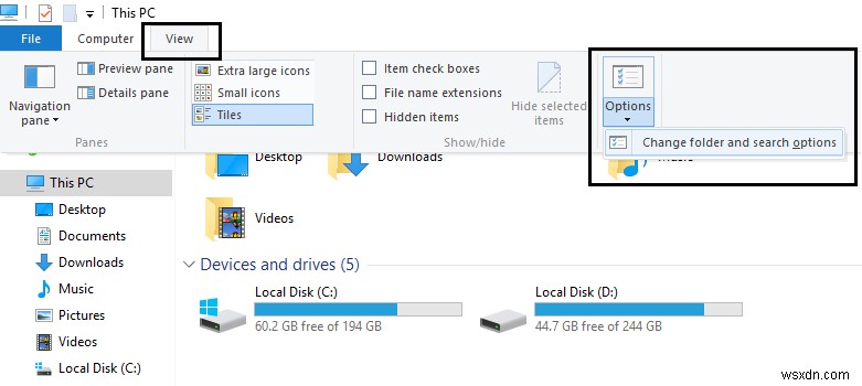 Windows 10에서 파일 탐색기 최근 파일 기록 지우기 