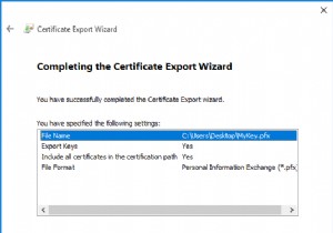 Windows 10에서 EFS 인증서 및 키 백업 