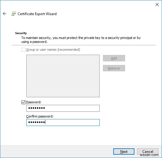 Windows 10에서 EFS 인증서 및 키 백업 