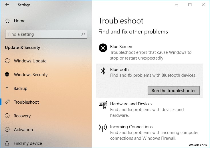Windows 10에서 Bluetooth를 끌 수 없는 문제 수정 