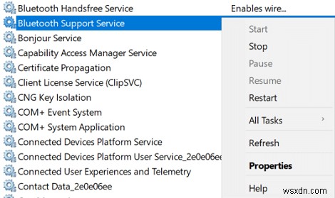 Windows 10에서 Bluetooth를 켜거나 끄는 수정 옵션이 없습니다. 