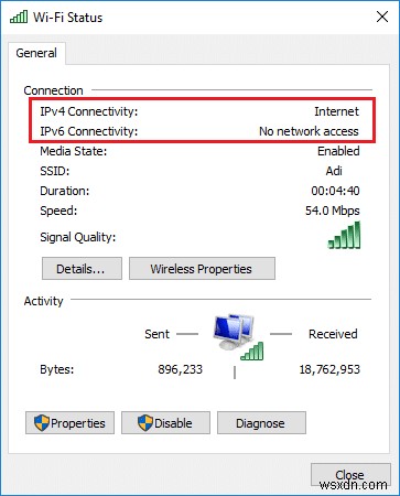 Windows 10에서 IPv6 연결 인터넷에 액세스할 수 없음 수정 