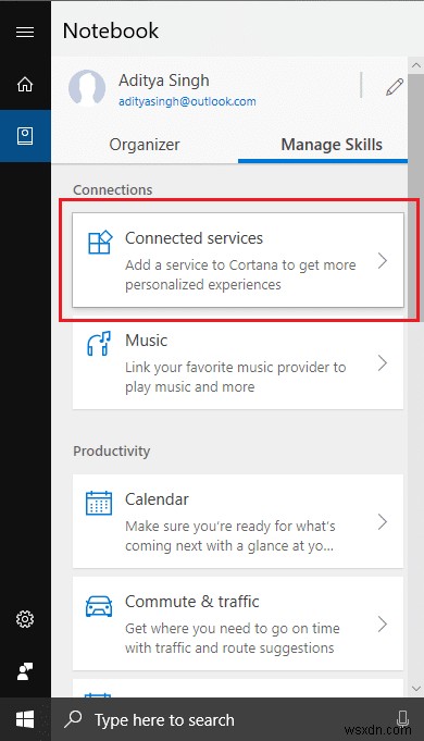 Windows 10에서 Cortana를 Gmail 계정에 연결하는 방법 