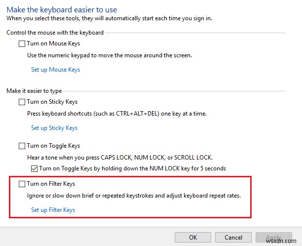 Windows 10 문제에서 키보드가 입력되지 않는 문제 수정 