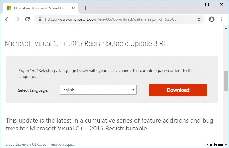 Microsoft Visual C++ 2015 재배포 가능 설치 실패 오류 0x80240017 수정 