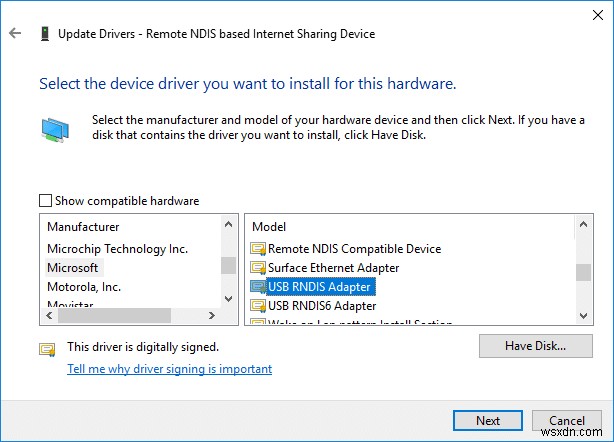 Windows 10에서 USB 테더링이 작동하지 않는 문제 수정 