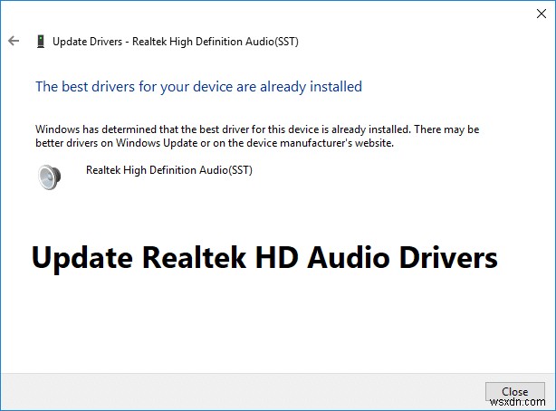 Windows 10에서 Realtek HD 오디오 드라이버를 업데이트하는 방법 