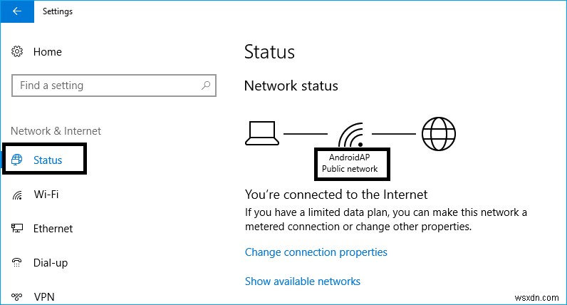 Windows 10에서 공용에서 사설 네트워크로 변경 