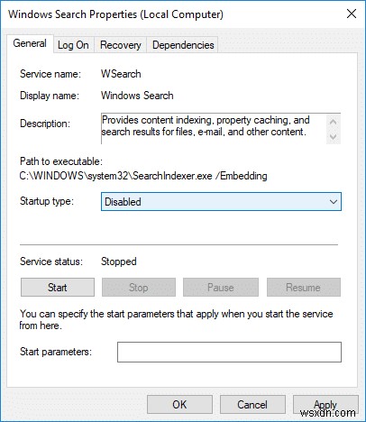 Windows 10에서 인덱싱 비활성화(자습서) 
