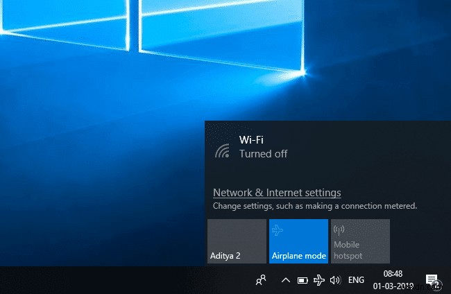 Windows 10에서 비행기 모드가 꺼지지 않음 [해결됨]