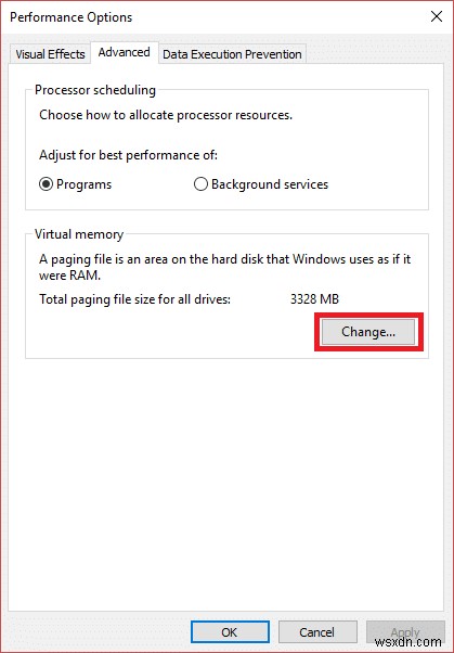 Windows 10에서 가상 메모리(페이지 파일) 관리
