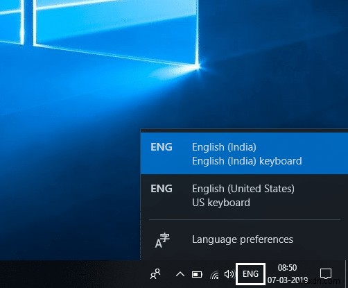 Windows 10에서 키보드 레이아웃을 변경하는 방법 