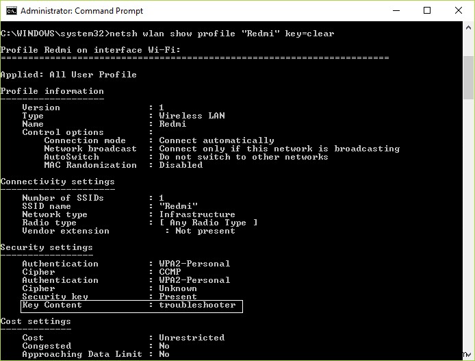 Windows 10에서 저장된 WiFi 암호를 보는 4가지 방법 