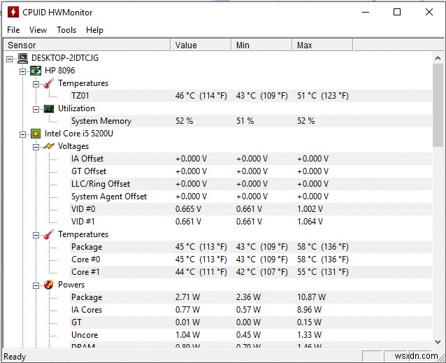 Windows 10에서 CPU 온도를 확인하는 방법 