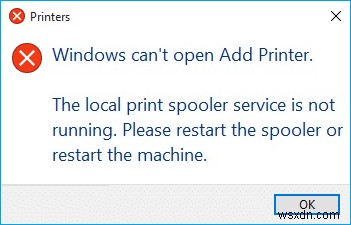 Windows 10에서 인쇄 스풀러가 계속 중지되는 문제 수정