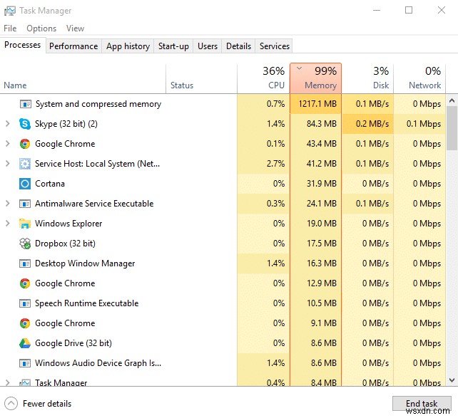 Windows 작업 관리자(GUIDE)로 리소스 집약적 프로세스 종료 