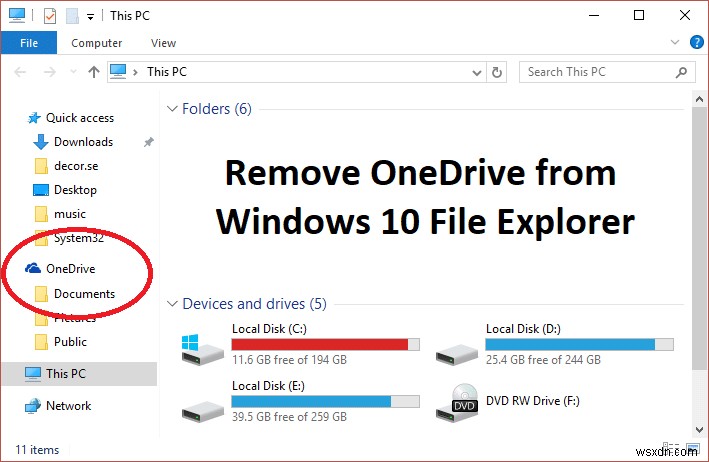 Windows 10 PC에서 OneDrive 비활성화 